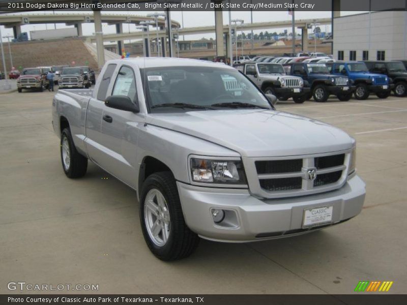 Bright Silver Metallic / Dark Slate Gray/Medium Slate Gray 2011 Dodge Dakota Big Horn Extended Cab