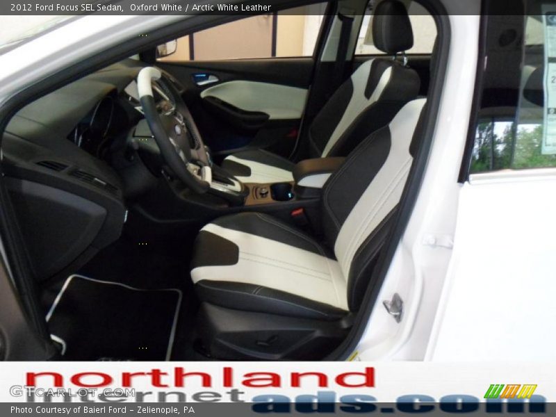 Oxford White / Arctic White Leather 2012 Ford Focus SEL Sedan