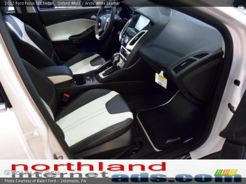 Oxford White / Arctic White Leather 2012 Ford Focus SEL Sedan
