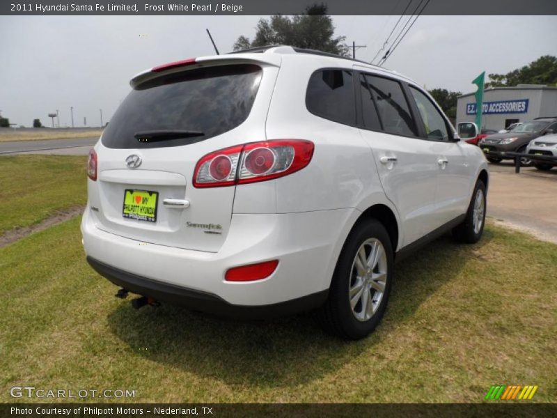 Frost White Pearl / Beige 2011 Hyundai Santa Fe Limited
