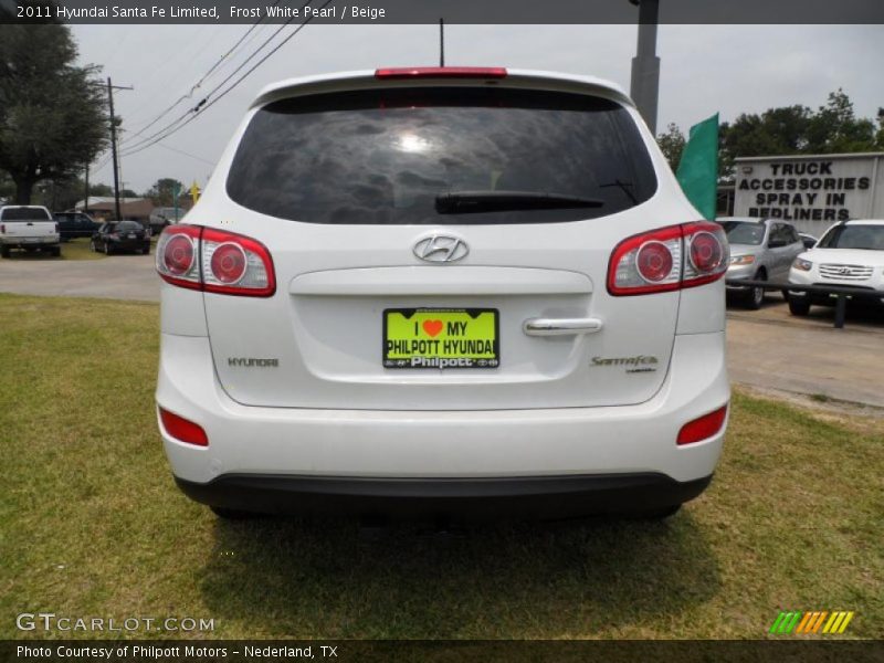 Frost White Pearl / Beige 2011 Hyundai Santa Fe Limited