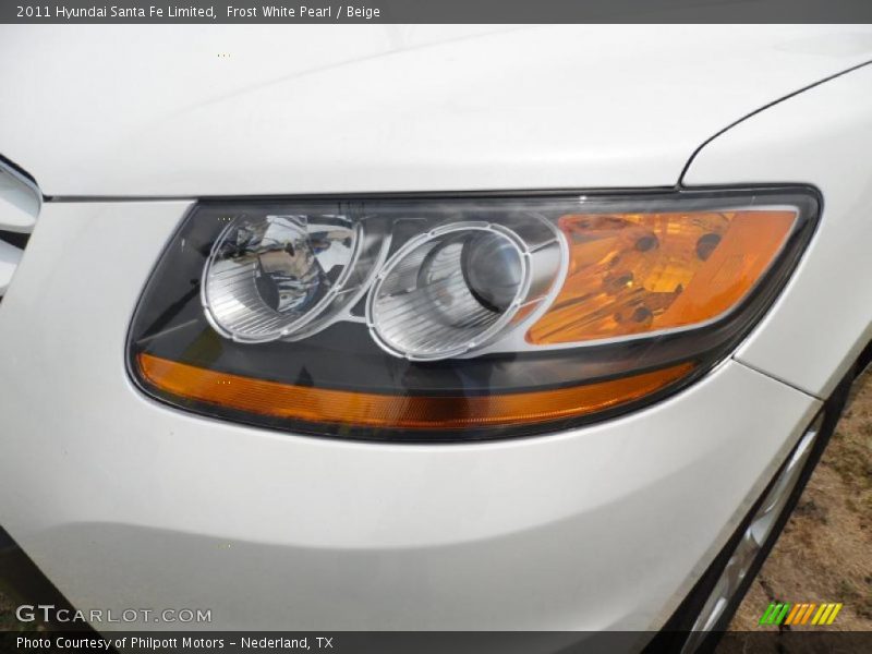 Frost White Pearl / Beige 2011 Hyundai Santa Fe Limited