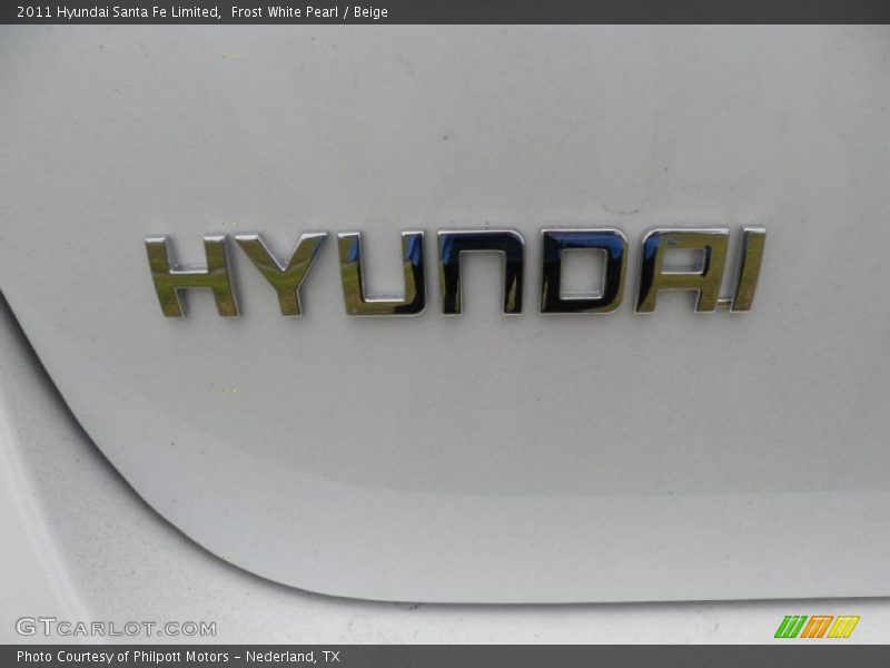 Frost White Pearl / Beige 2011 Hyundai Santa Fe Limited