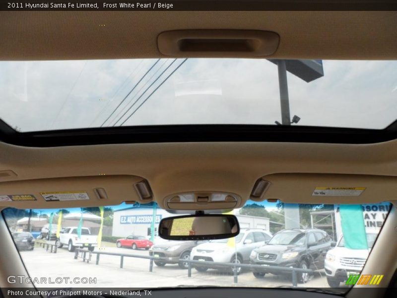 Frost White Pearl / Beige 2011 Hyundai Santa Fe Limited
