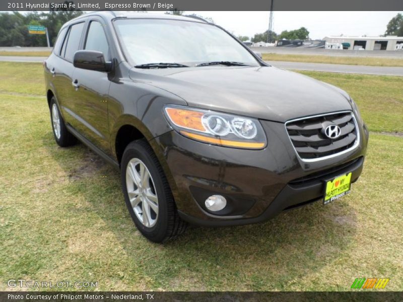 Espresso Brown / Beige 2011 Hyundai Santa Fe Limited