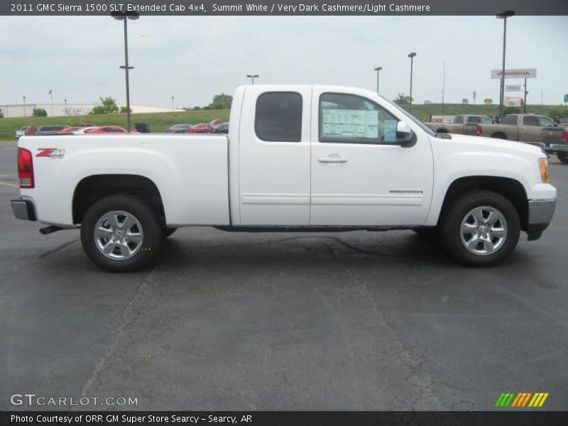 Summit White / Very Dark Cashmere/Light Cashmere 2011 GMC Sierra 1500 SLT Extended Cab 4x4