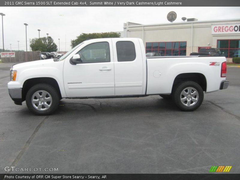 Summit White / Very Dark Cashmere/Light Cashmere 2011 GMC Sierra 1500 SLT Extended Cab 4x4