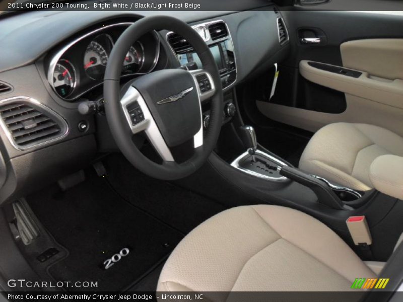Bright White / Black/Light Frost Beige 2011 Chrysler 200 Touring