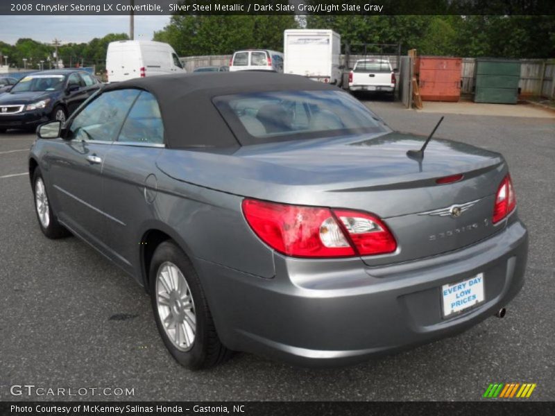 Silver Steel Metallic / Dark Slate Gray/Light Slate Gray 2008 Chrysler Sebring LX Convertible