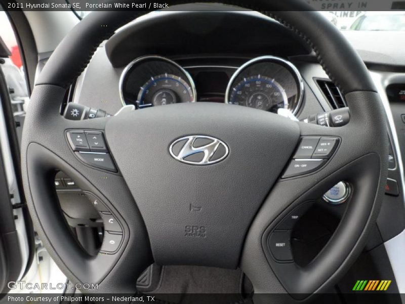 Porcelain White Pearl / Black 2011 Hyundai Sonata SE