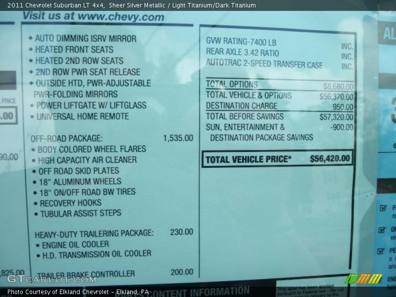Sheer Silver Metallic / Light Titanium/Dark Titanium 2011 Chevrolet Suburban LT 4x4