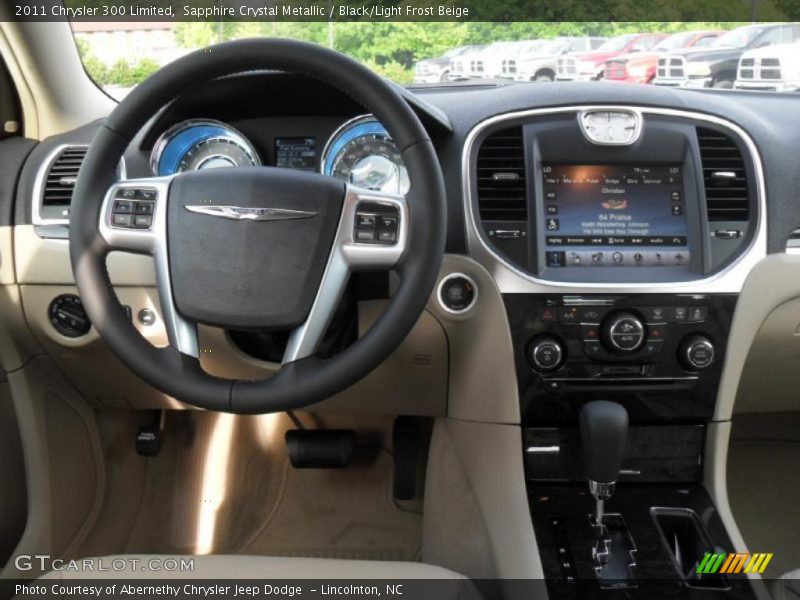 Sapphire Crystal Metallic / Black/Light Frost Beige 2011 Chrysler 300 Limited
