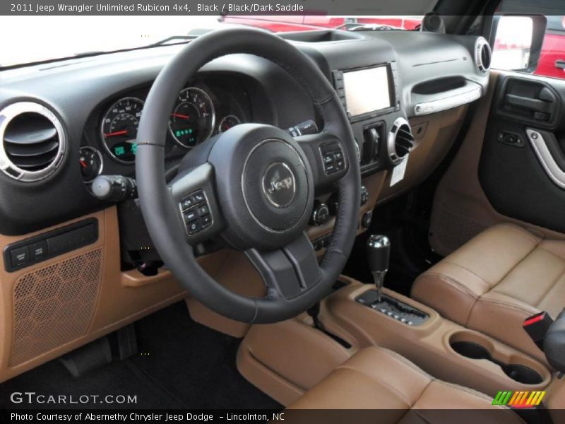  2011 Wrangler Unlimited Rubicon 4x4 Black/Dark Saddle Interior