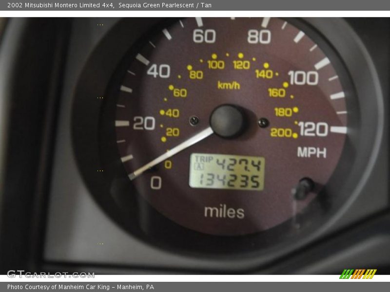 Sequoia Green Pearlescent / Tan 2002 Mitsubishi Montero Limited 4x4