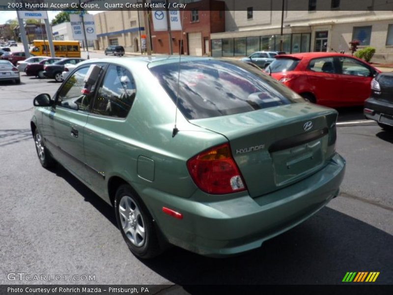 Quartz Green Metallic / Gray 2003 Hyundai Accent GL Coupe