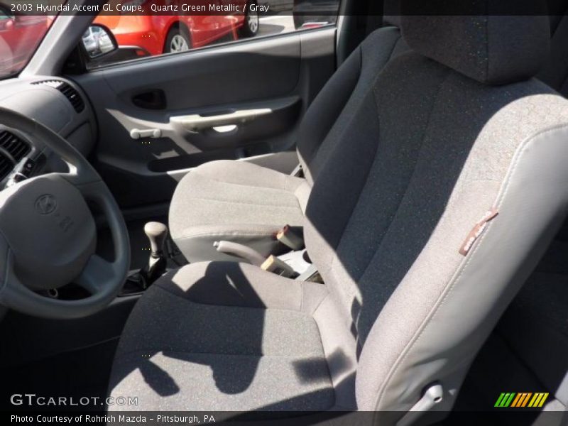 Quartz Green Metallic / Gray 2003 Hyundai Accent GL Coupe