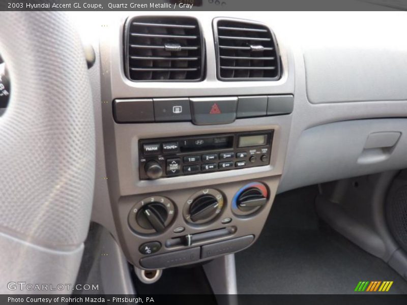 Quartz Green Metallic / Gray 2003 Hyundai Accent GL Coupe