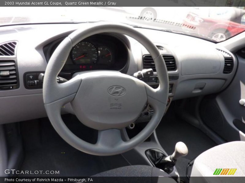 Quartz Green Metallic / Gray 2003 Hyundai Accent GL Coupe