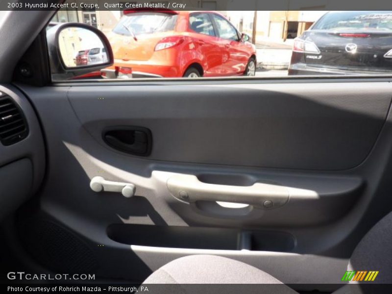 Quartz Green Metallic / Gray 2003 Hyundai Accent GL Coupe