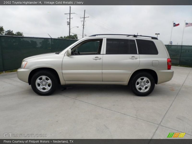 Vintage Gold Metallic / Ivory 2002 Toyota Highlander I4