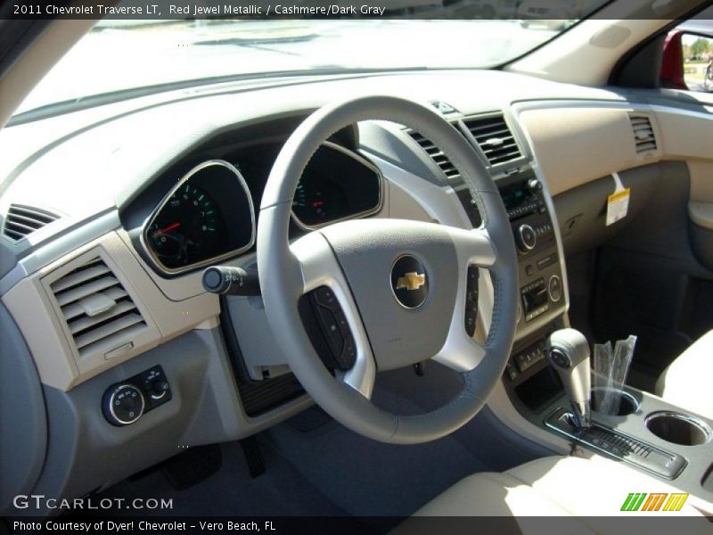 Red Jewel Metallic / Cashmere/Dark Gray 2011 Chevrolet Traverse LT
