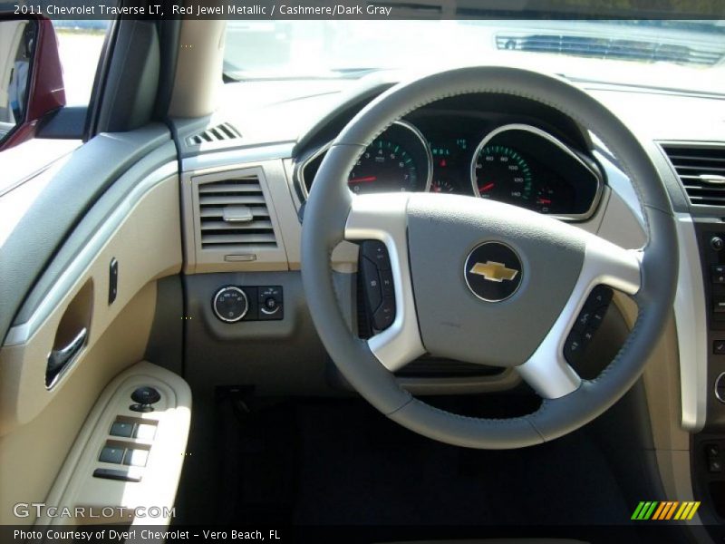 Red Jewel Metallic / Cashmere/Dark Gray 2011 Chevrolet Traverse LT