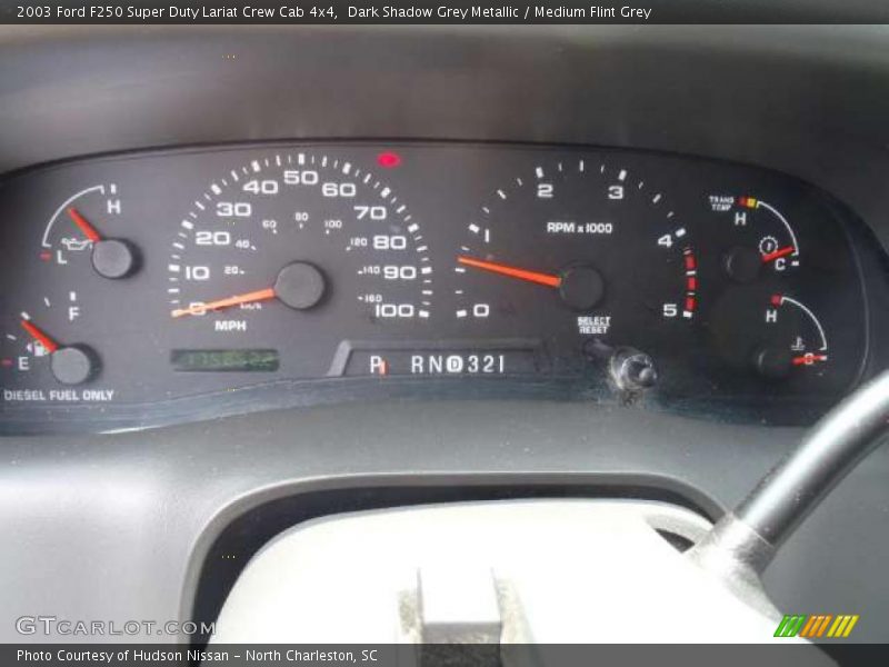 Dark Shadow Grey Metallic / Medium Flint Grey 2003 Ford F250 Super Duty Lariat Crew Cab 4x4