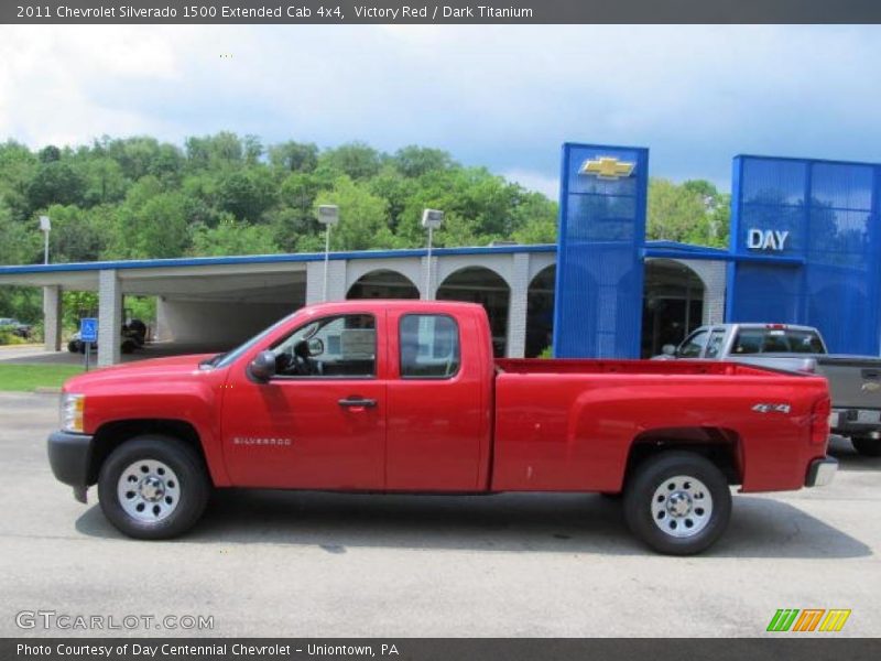 Victory Red / Dark Titanium 2011 Chevrolet Silverado 1500 Extended Cab 4x4