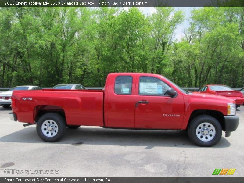 Victory Red / Dark Titanium 2011 Chevrolet Silverado 1500 Extended Cab 4x4