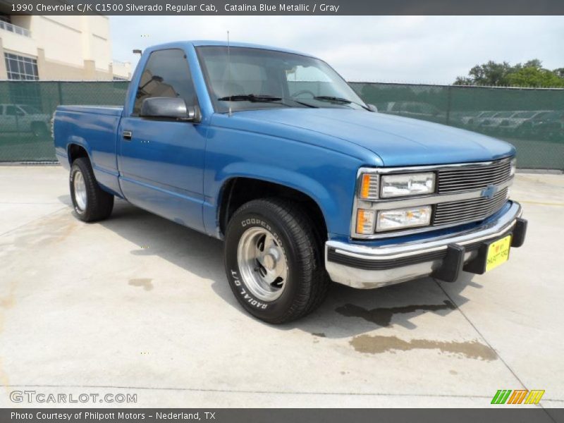 Catalina Blue Metallic / Gray 1990 Chevrolet C/K C1500 Silverado Regular Cab