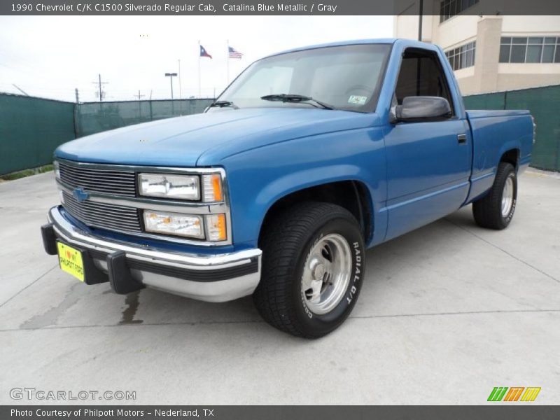 Catalina Blue Metallic / Gray 1990 Chevrolet C/K C1500 Silverado Regular Cab
