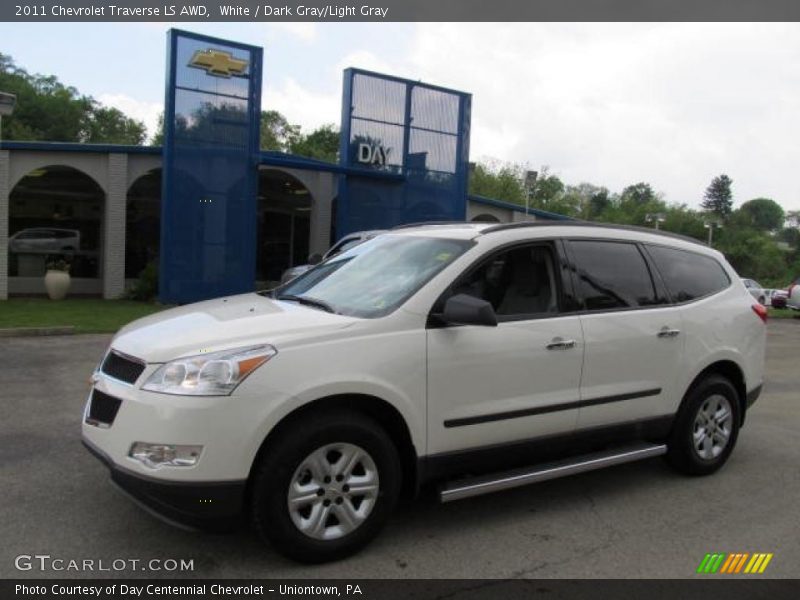 White / Dark Gray/Light Gray 2011 Chevrolet Traverse LS AWD