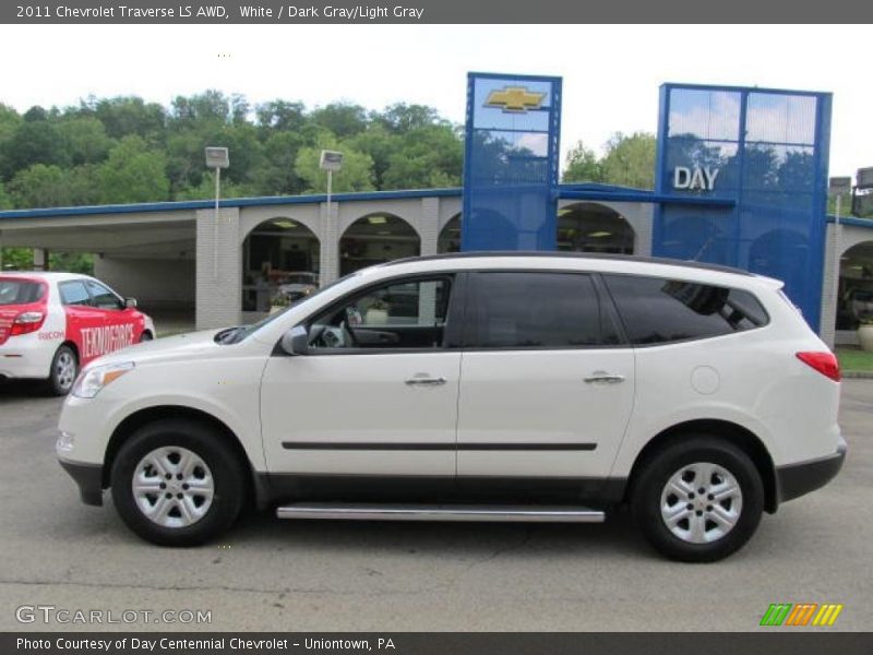 White / Dark Gray/Light Gray 2011 Chevrolet Traverse LS AWD