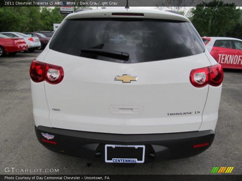 White / Dark Gray/Light Gray 2011 Chevrolet Traverse LS AWD