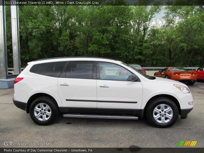 White / Dark Gray/Light Gray 2011 Chevrolet Traverse LS AWD
