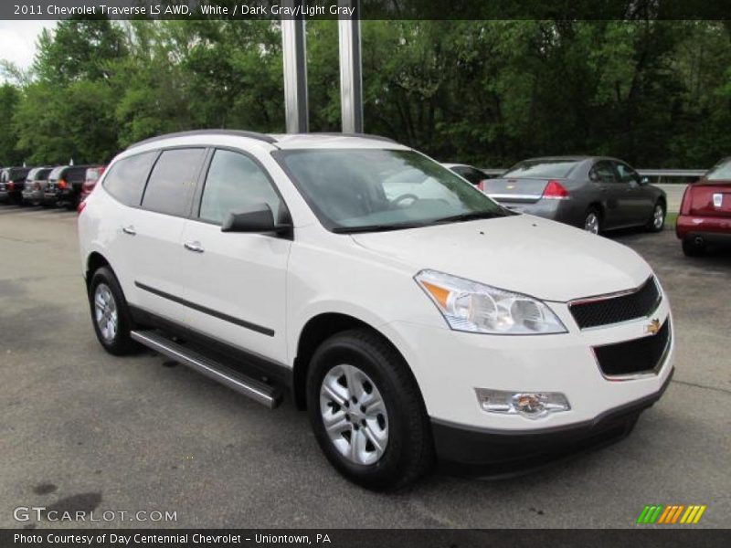 White / Dark Gray/Light Gray 2011 Chevrolet Traverse LS AWD