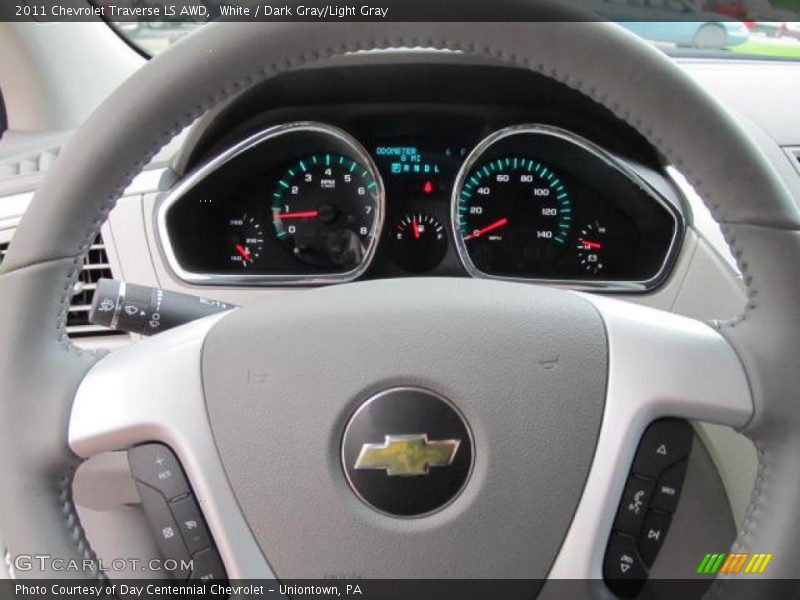 White / Dark Gray/Light Gray 2011 Chevrolet Traverse LS AWD