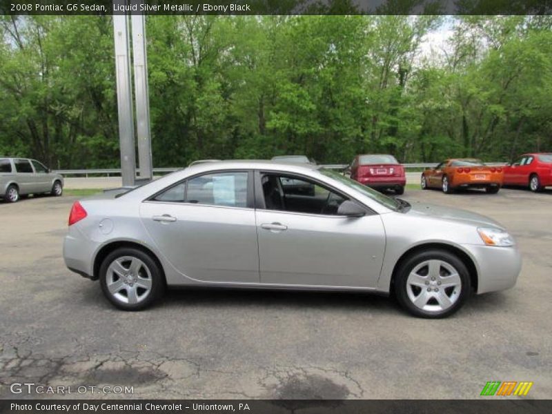 Liquid Silver Metallic / Ebony Black 2008 Pontiac G6 Sedan