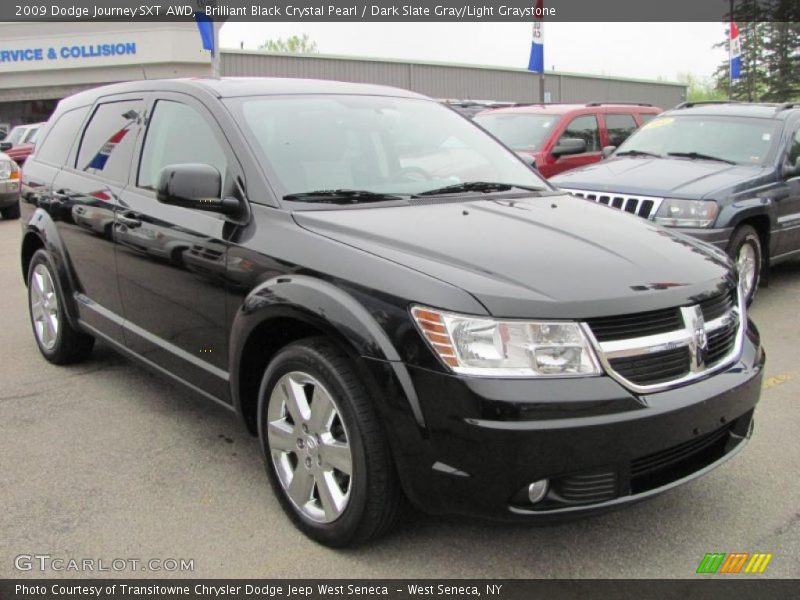 Brilliant Black Crystal Pearl / Dark Slate Gray/Light Graystone 2009 Dodge Journey SXT AWD