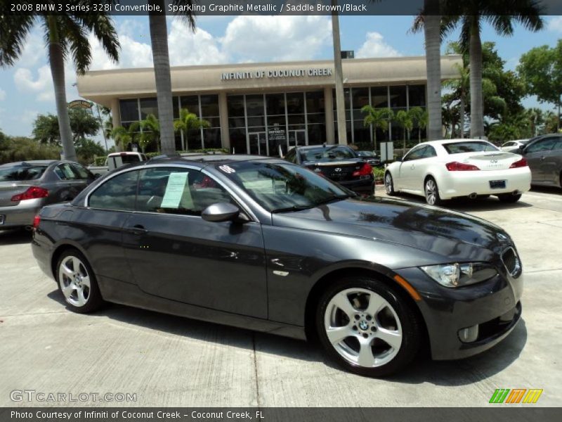 Sparkling Graphite Metallic / Saddle Brown/Black 2008 BMW 3 Series 328i Convertible