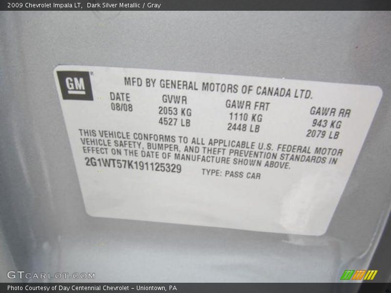 Dark Silver Metallic / Gray 2009 Chevrolet Impala LT
