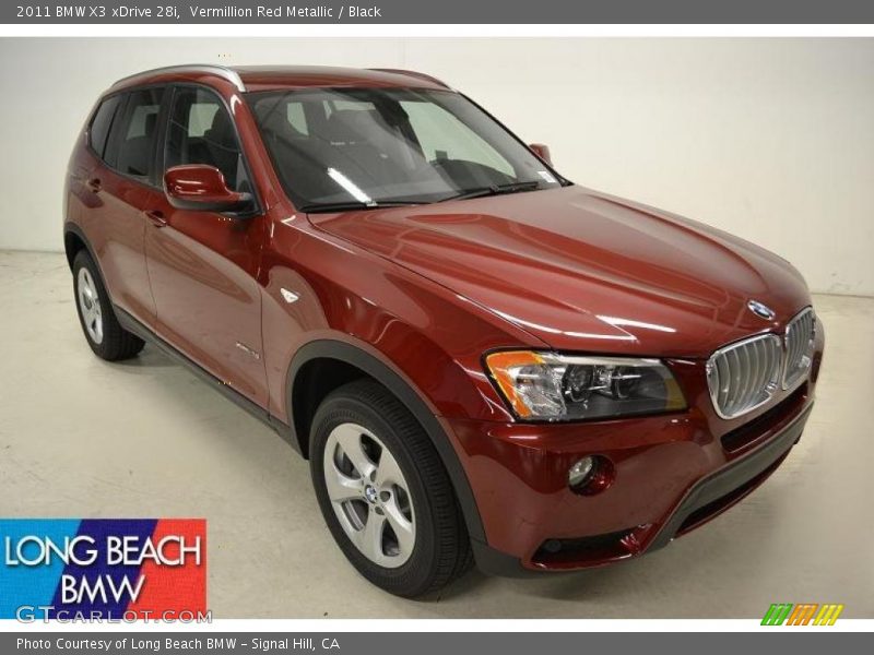 Vermillion Red Metallic / Black 2011 BMW X3 xDrive 28i