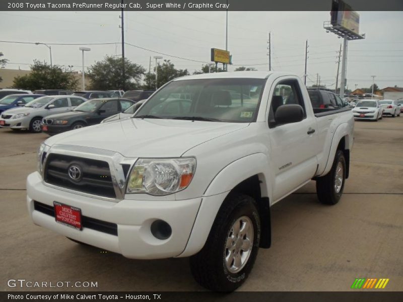 Super White / Graphite Gray 2008 Toyota Tacoma PreRunner Regular Cab
