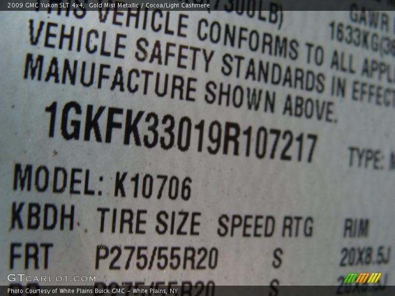 Gold Mist Metallic / Cocoa/Light Cashmere 2009 GMC Yukon SLT 4x4