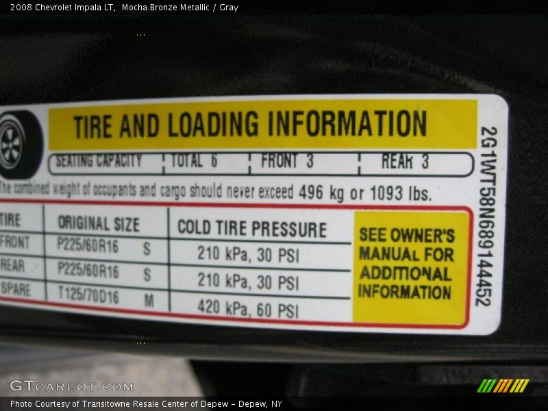 Mocha Bronze Metallic / Gray 2008 Chevrolet Impala LT
