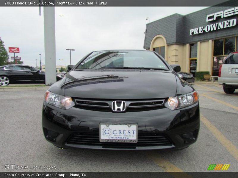 Nighthawk Black Pearl / Gray 2008 Honda Civic LX Coupe
