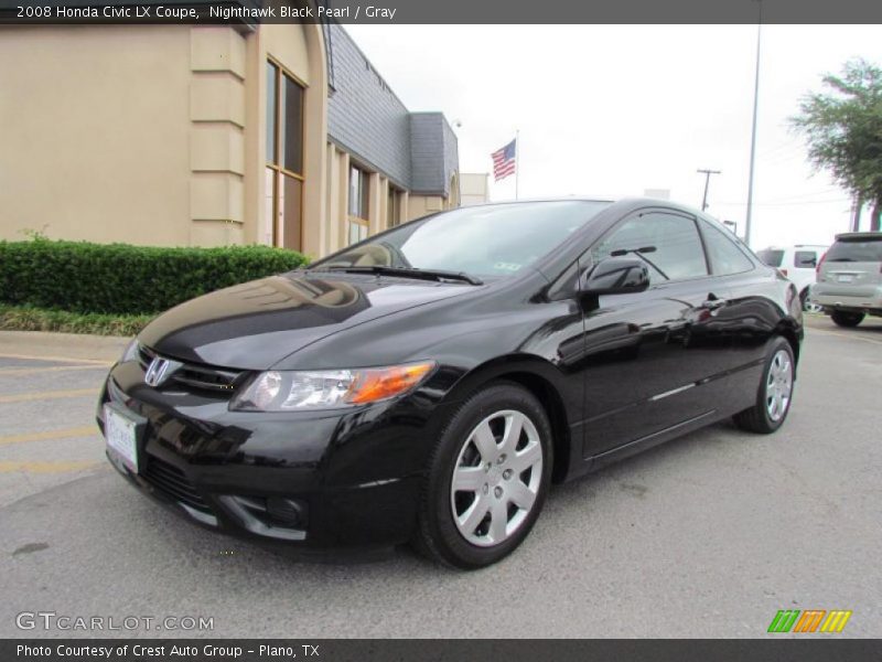 Nighthawk Black Pearl / Gray 2008 Honda Civic LX Coupe