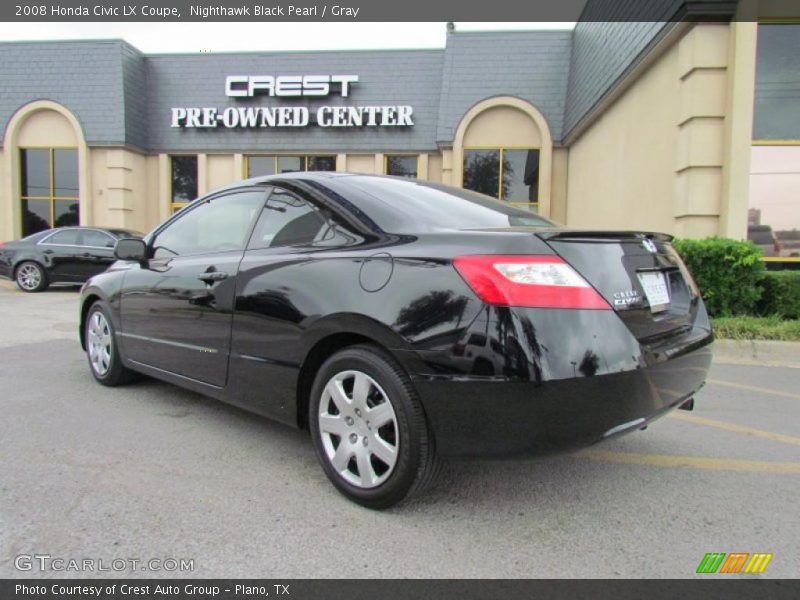 Nighthawk Black Pearl / Gray 2008 Honda Civic LX Coupe