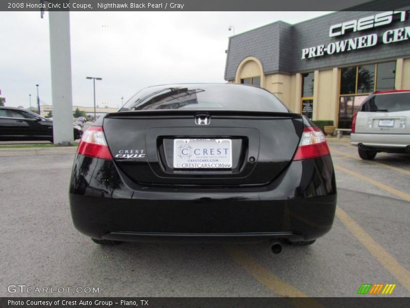 Nighthawk Black Pearl / Gray 2008 Honda Civic LX Coupe