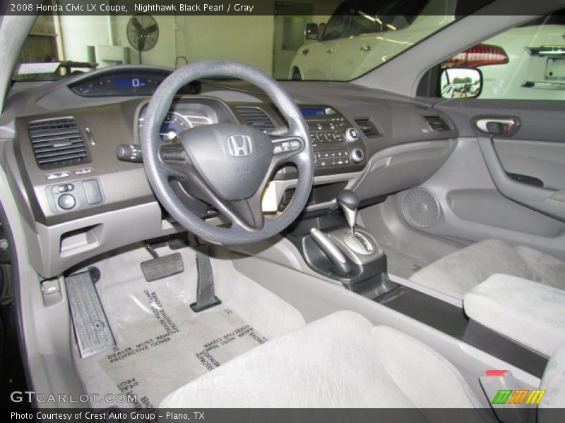 Nighthawk Black Pearl / Gray 2008 Honda Civic LX Coupe